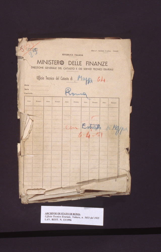 13.D-01/1996 - Fascicolo catastale. Roma, Archivio di Stato - Prima del restauro
dia_06651
Keywords: AS Roma,Rest.13.D/1996,Rest.13.D-01/1996,Rest.03-01/1997,Rest.03/1997