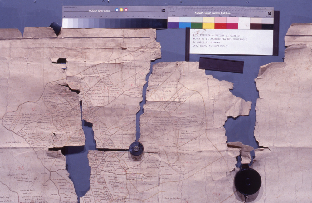 Mappa catastale. Gubbio, Sezione di Archivio di Stato - Prima del restauro
dia_02378
Keywords: SAS Gubbio,Rest.14.03/1990,Rest.01.03/1991