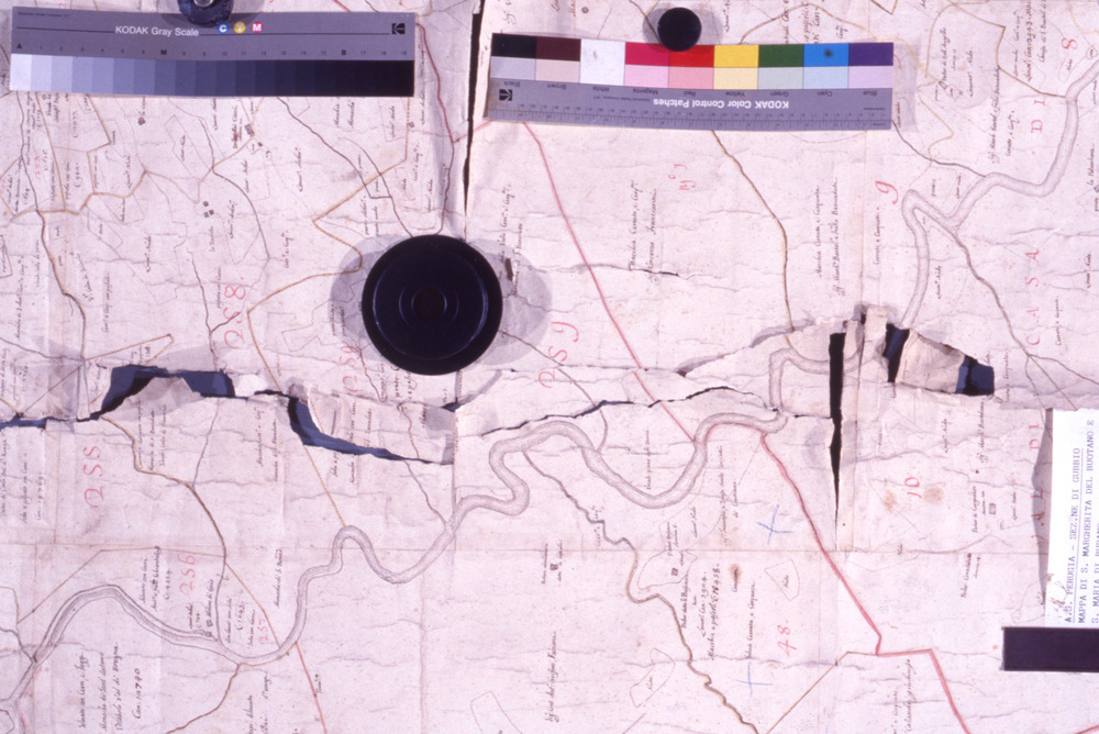 Mappa catastale. Gubbio, Sezione di Archivio di Stato - Prima del restauro
dia_02380
Keywords: SAS Gubbio,Rest.14.03/1990,Rest.01.03/1991