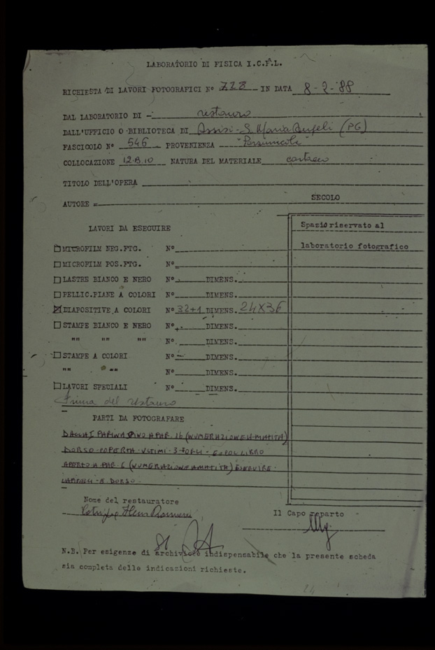 Assisi, Biblioteca Porziuncola, FA CINQ.12.B.10
icpal_08616
Keywords: Porziuncola Assisi,1136.6/1987,1136/1987