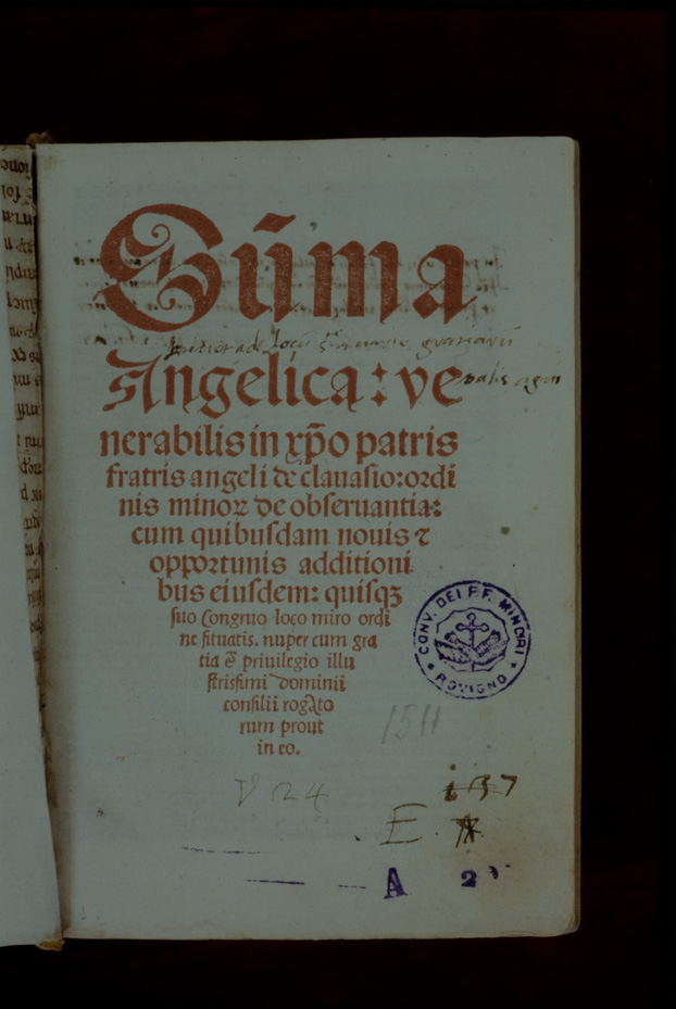 Venezia, Biblioteca San Francesco della Vigna, SMII Rari A III 03
icpal_15344
Keywords: B S. Francesco della Vigna Venezia,1351.A.3/1992,1351/1992