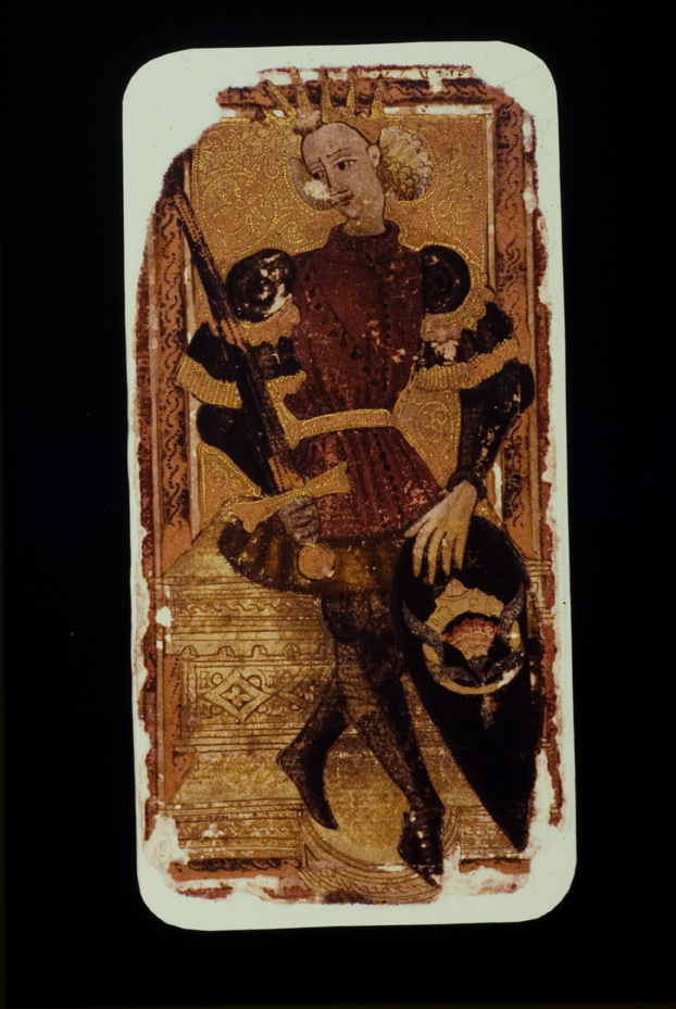 Tarocchi di Alessandro Sforza. Catania, Museo civico di Castello Ursino
icpal_09512
Keywords: 1157/1987, Catania M Castello Ursino Tarocchi A. Sforza, Carte da gioco, Catania M Castello Ursino