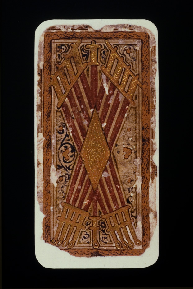 Tarocchi di Alessandro Sforza. Catania, Museo civico di Castello Ursino
icpal_09520
Keywords: 1157/1987, Catania M Castello Ursino Tarocchi A. Sforza, Carte da gioco, Catania M Castello Ursino