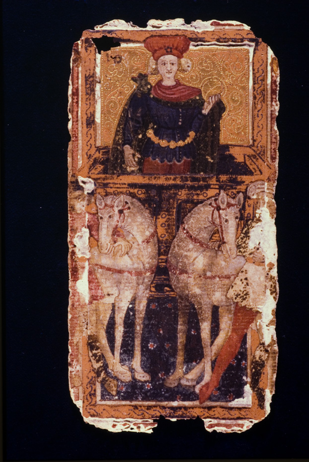 Tarocchi di Alessandro Sforza. Catania, Museo civico di Castello Ursino
icpal_09531
Keywords: 1157/1987, Catania M Castello Ursino Tarocchi A. Sforza, Carte da gioco, Catania M Castello Ursino