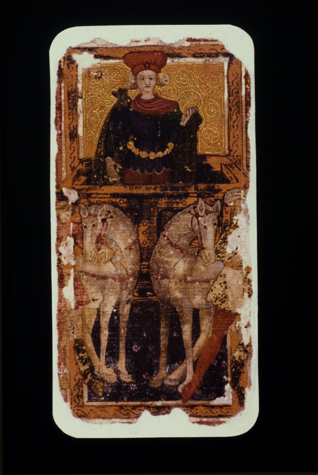 Tarocchi di Alessandro Sforza. Catania, Museo civico di Castello Ursino
icpal_09532
Keywords: 1157/1987, Catania M Castello Ursino Tarocchi A. Sforza, Carte da gioco, Catania M Castello Ursino