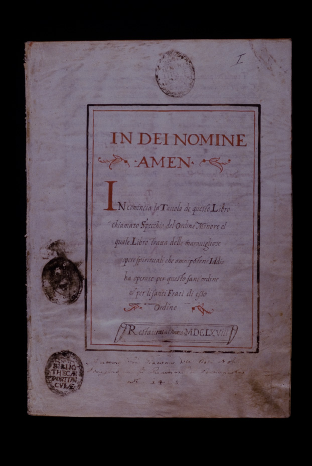 Assisi, Biblioteca Porziuncola, Ms. 3 - La Franceschina
icpal_16161
Keywords: 1195/1988, 1195.1/1988, B Porziuncola Ms. 3 - La Franceschina, B Porziuncola