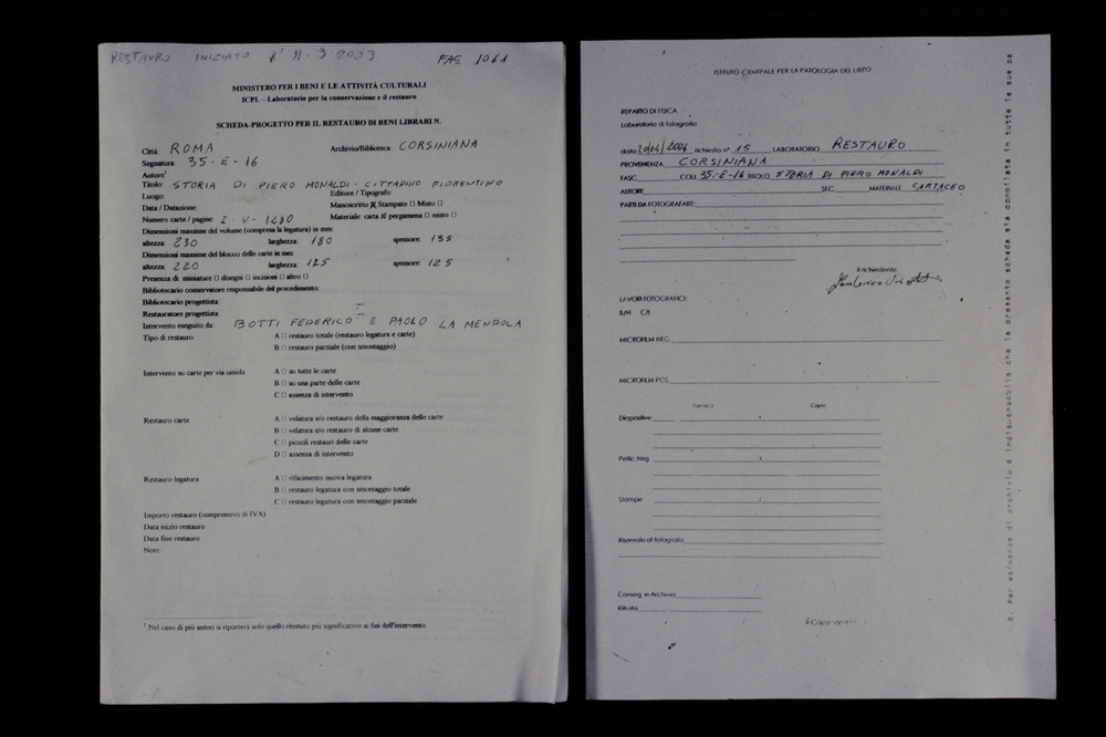 Schede dei laboratori. Roma, Biblioteca dell'Accademia Nazionale dei Lincei e Corsiniana, 35.E.16
icpal_28998
Keywords: 1695/2003, 1695.4/2003, Lincei-Corsiniana 35.E.16, Lincei-Corsiniana