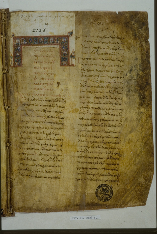 	Città del Vaticano, Biblioteca Apostolica Vaticana, Vat. gr. 2128
icpal_10554
Keywords: BAV Vat. gr. 2128, BAV