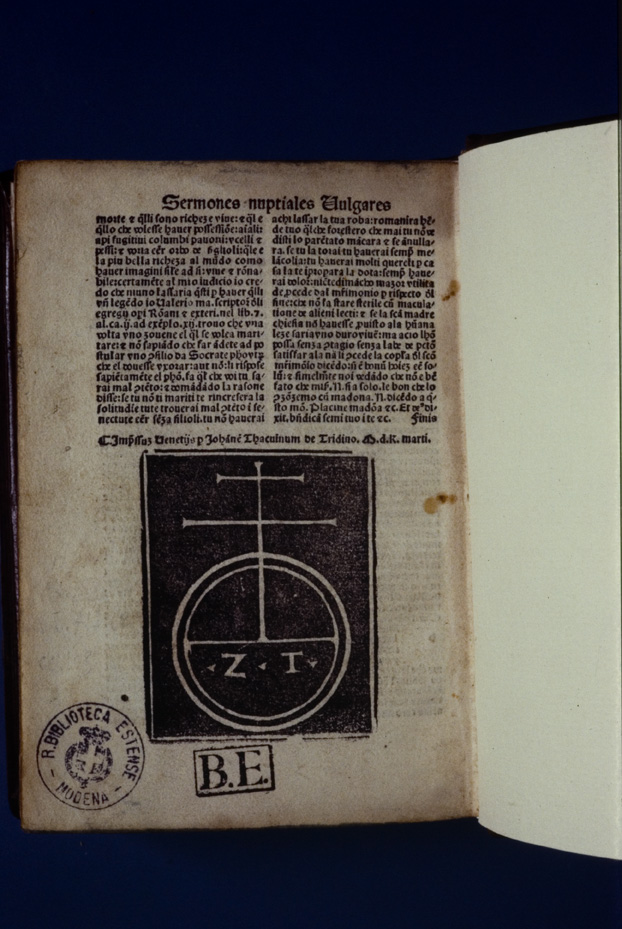 Modena, Biblioteca Estense Universitaria, alfa.B.7.1
icpal_12589
Keywords: Estense alfa.B.7.1, IGI 2168, Incunaboli, Estense