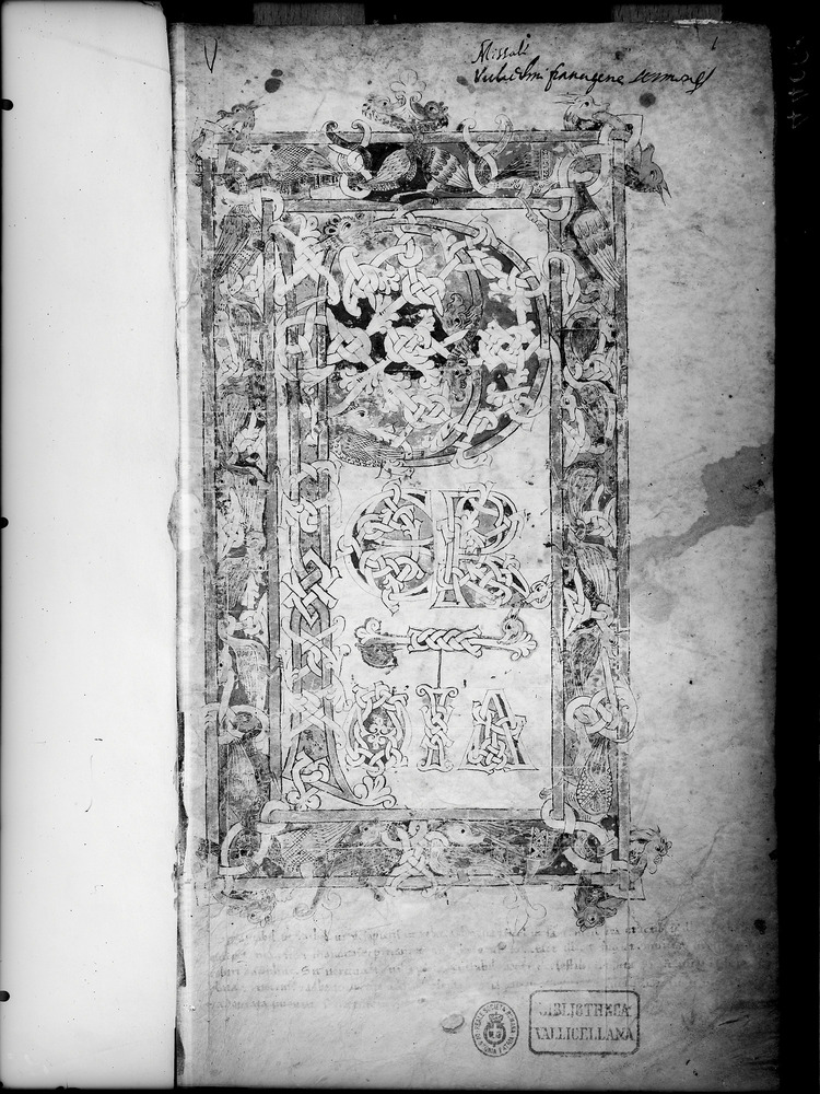 Roma, Biblioteca Vallicelliana, Ms. B.24/1
doc_01523
Keywords: Vallicelliana Ms. B.24/1, Decorazioni zoomorfe, Decorazioni antropomorfe, 11. sec., Vallicelliana