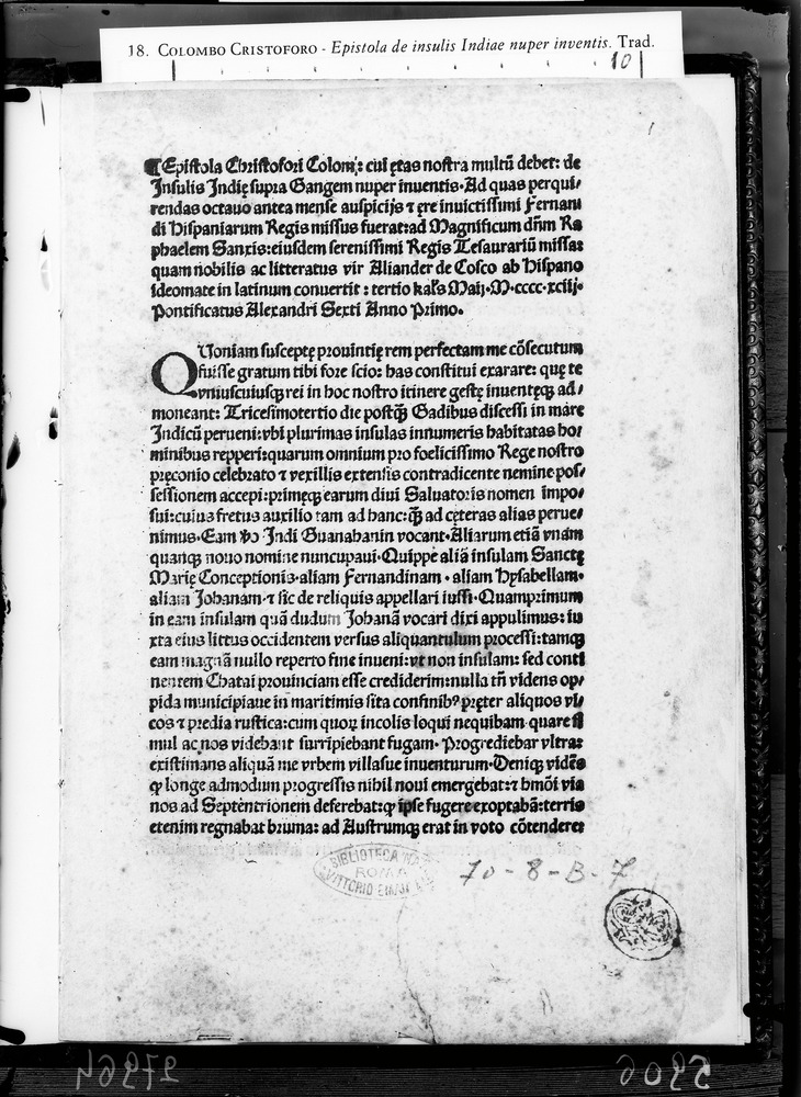 Roma, Biblioteca dell'Accademia Nazionale dei Lincei e Corsiniana, 70.8.B.7 - IGI 3059
doc_05906
Keywords: Lincei-Corsiniana 70.8.B.7, IGI 3059, Incunaboli, Lincei-Corsiniana