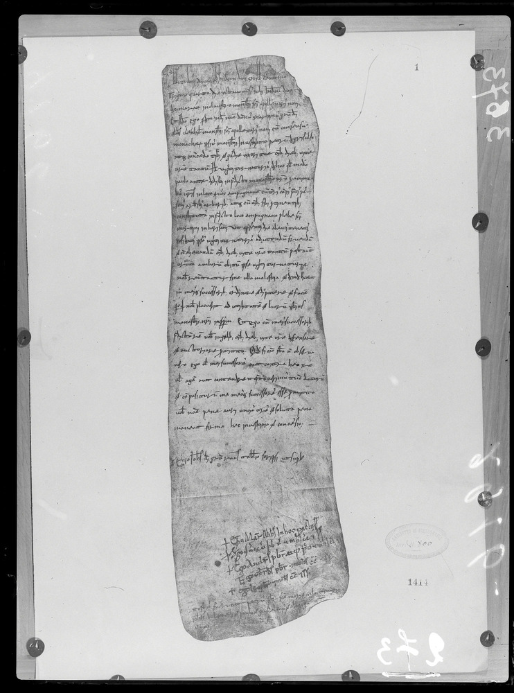 Roma, Gabinetto di Paleografia dell'Università di Roma, Inv. 800
doc_00273a
Keywords: Roma Gabinetto Paleografia Inv. 800, 12. sec., Roma Gabinetto Paleografia