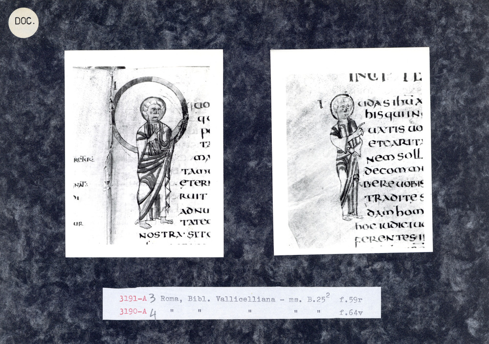 Roma, Biblioteca Vallicelliana, Ms. B.25.II
doc_03190
Keywords: Vallicelliana Ms. B.25.II, Decorazioni antropomorfe, 9. sec., Vallicelliana