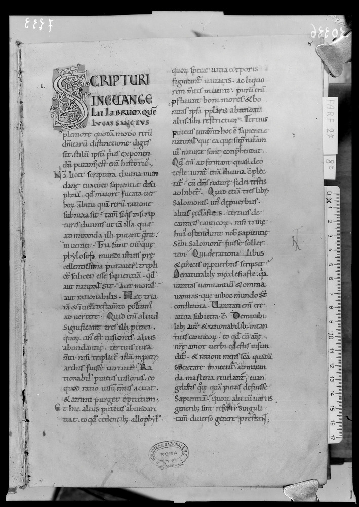 Roma, Biblioteca Nazionale Centrale, Farf. 27
doc_07333
Keywords: BNCR Farf. 27, 11. sec., 12. sec., BNCR