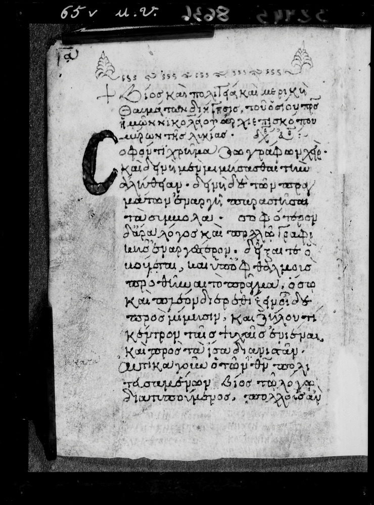 Grottaferrata, Biblioteca Statale del Monumento Nazionale, Ms. ß [beta].X (Crypt. Gr.3)
doc_08636
Keywords: Grottaferrata Abbazia Ms. B.ß [Beta].X (Crypt. Gr.3), Palinsesti, Fotografie UV, 9. sec., 10. sec., Grottaferrata Abbazia