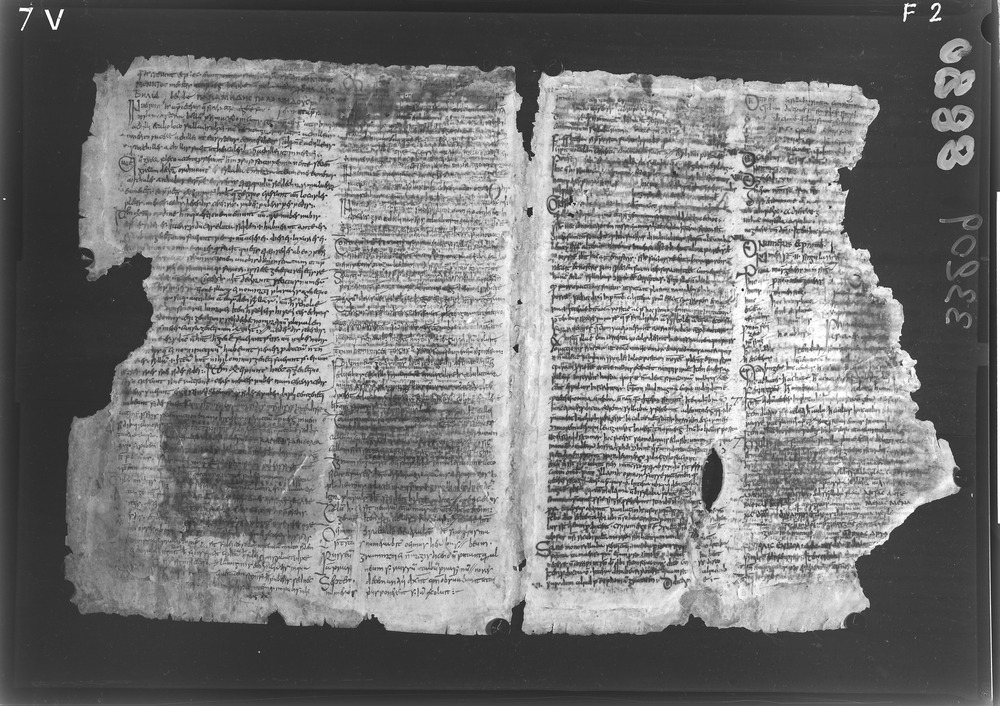 Napoli, Biblioteca Nazionale Vittorio Emanuele 3., Ms. IV.A.8
doc_08880
Keywords: BNN Ms. IV.A.8, Fasc.407/1969, Palinsesti, Fotografie UV, 6. sec., 8. sec., BNN