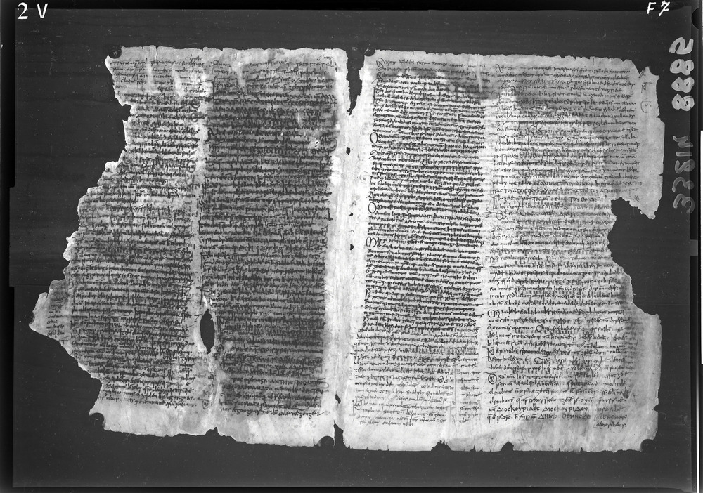 Napoli, Biblioteca Nazionale Vittorio Emanuele 3., Ms. IV.A.8
doc_08885
Keywords: BNN Ms. IV.A.8, Fasc.407/1969, Palinsesti, Fotografie UV, 6. sec., 8. sec., BNN