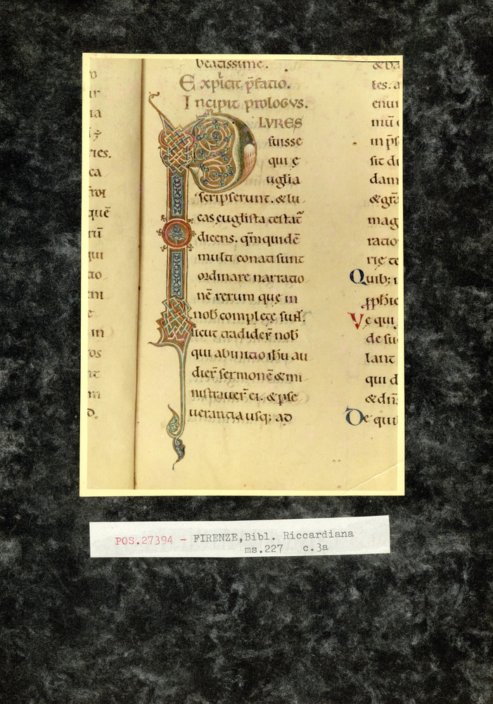 Firenze, Biblioteca Riccardiana, Ms. Ricc. 227
pos_27394
Keywords: Riccardiana Ms. 227, Decorazioni zoomorfe, 12. sec., Riccardiana