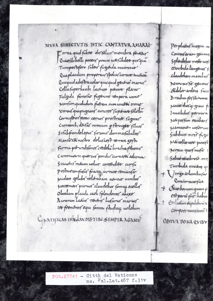 Città del Vaticano, Biblioteca Apostolica Vaticana, Pal. lat. 487
pos_27741
Keywords: BAV Pal. lat. 487, 9. sec., BAV