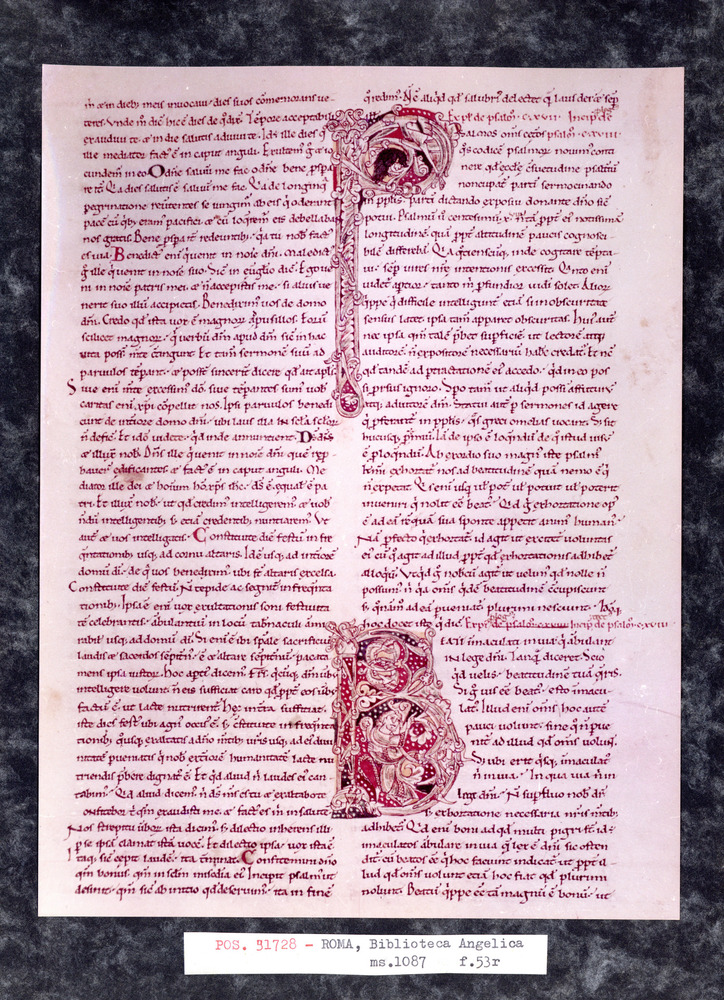 Roma, Biblioteca Angelica, Ms. 1087
pos_31728
Keywords: Angelica Ms. 1087, Decorazioni zoomorfe, Angelica