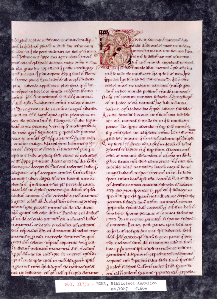 Roma, Biblioteca Angelica, Ms. 1087
pos_31733
Keywords: Angelica Ms. 1087, Decorazioni antropomorfe, Angelica