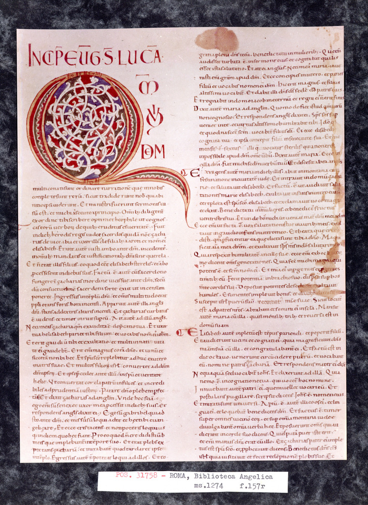 Roma, Biblioteca Angelica, Ms. 1274
pos_31758
Keywords: Angelica Ms. 1274, 11. sec., Angelica