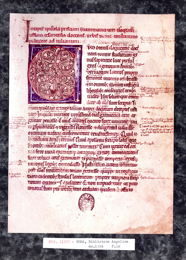 Roma, Biblioteca Angelica, Ms. 1394
pos_31768
Keywords: Angelica Ms. 1394, 12. sec., Angelica