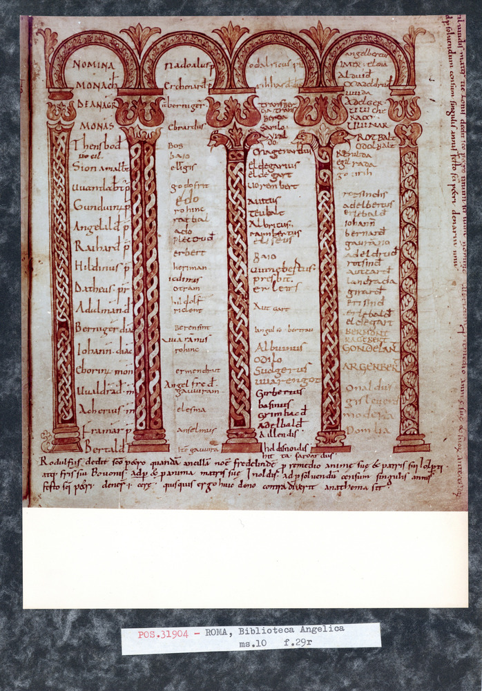 Roma, Biblioteca Angelica, Ms. 10
pos_31904
Keywords: Angelica Ms. 10, 10. sec., Angelica