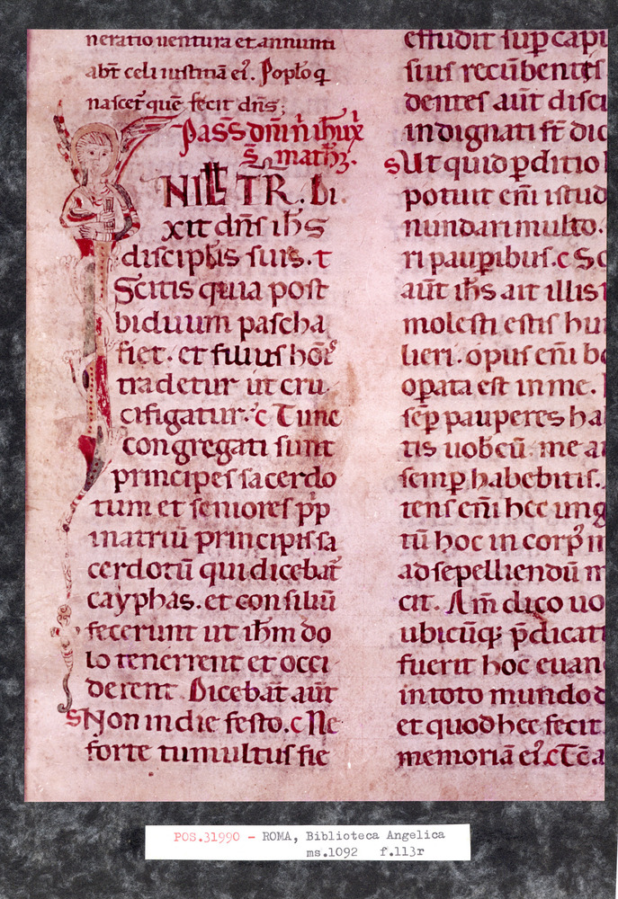 Roma, Biblioteca Angelica, Ms. 1092
pos_31990
Keywords: Angelica Ms. 1092, Decorazioni antropomorfe, 9. sec., Angelica