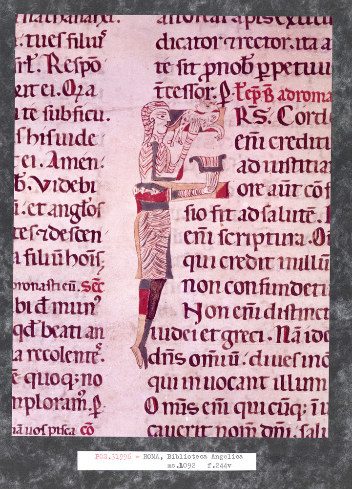 Roma, Biblioteca Angelica, Ms. 1092
pos_31996
Keywords: Angelica Ms. 1092, Decorazioni antropomorfe, 9. sec., Angelica