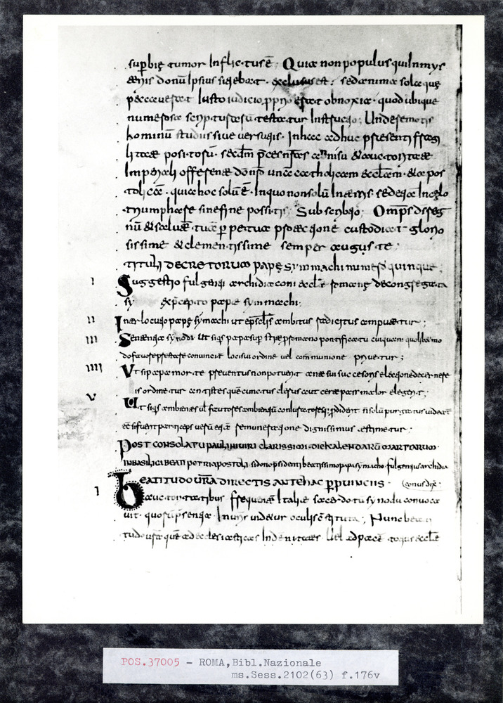 Roma, Biblioteca Nazionale Centrale, Sess. 2102
pos_37005
Keywords: BNCR Sess. 2102, 9. sec., BNCR
