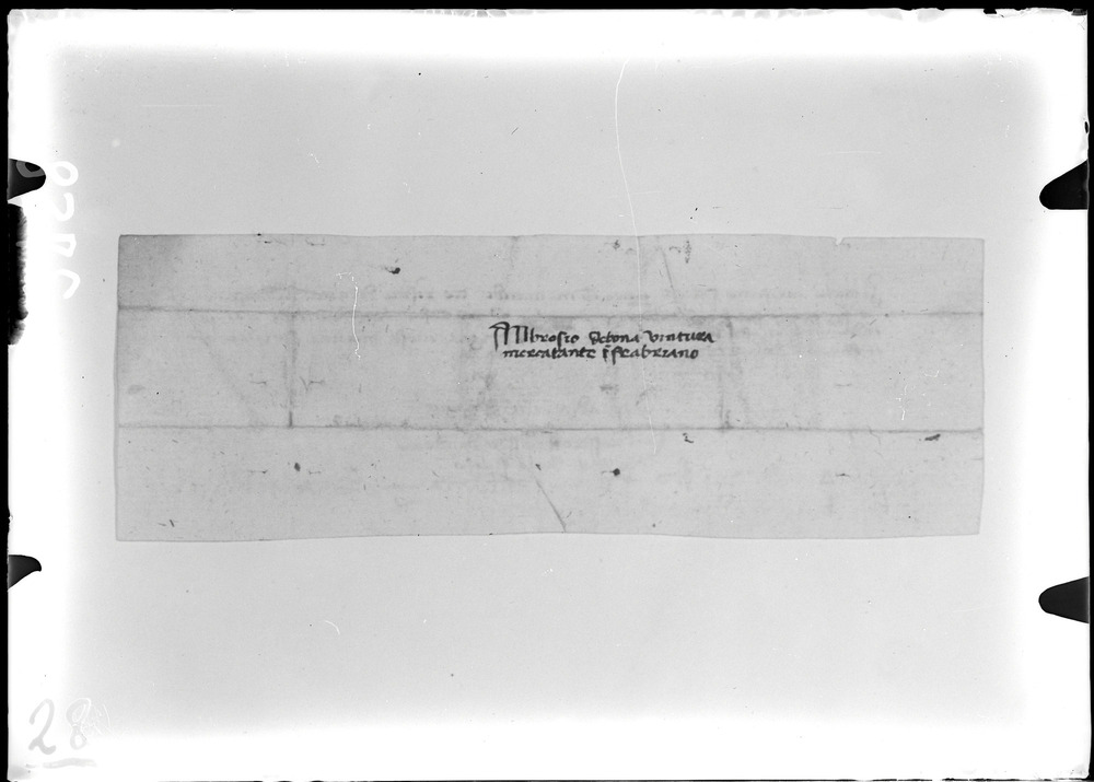 Lettera di cartaio fabrianese, 15. sec.
doc_00028_b
Keywords: Lettere cartai fabrianesi