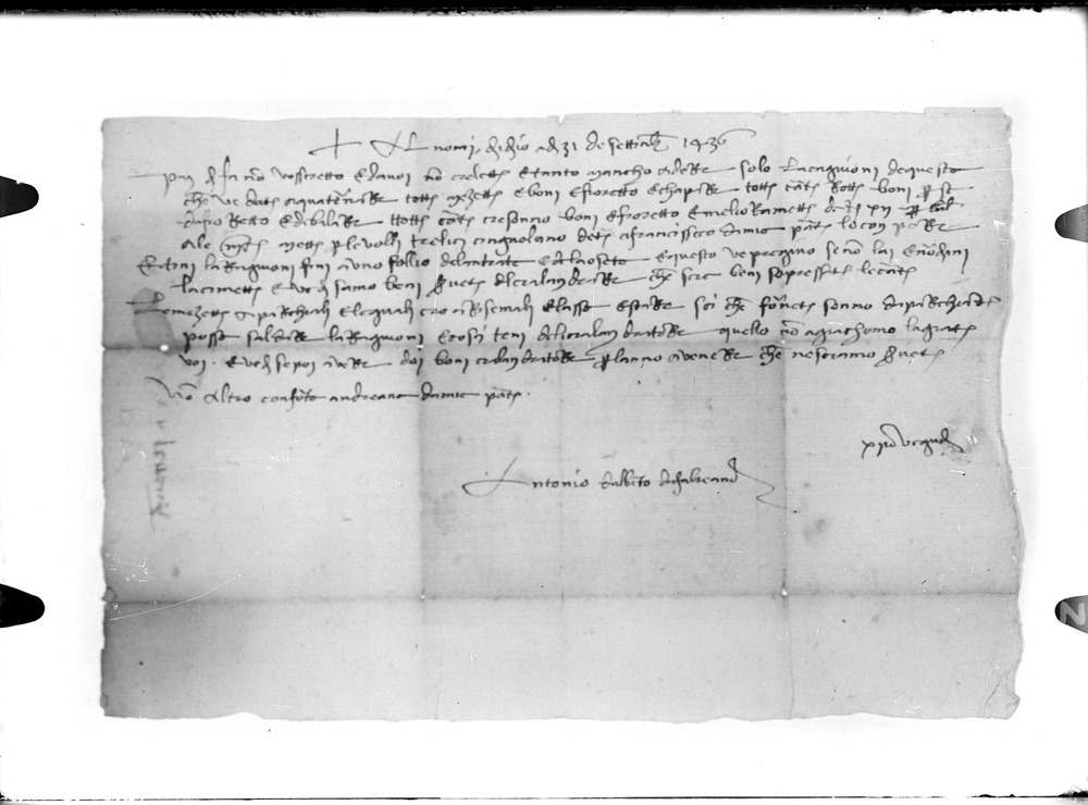 Lettera di cartaio fabrianese, 15. sec.
doc_00033_a
Keywords: Lettere cartai fabrianesi