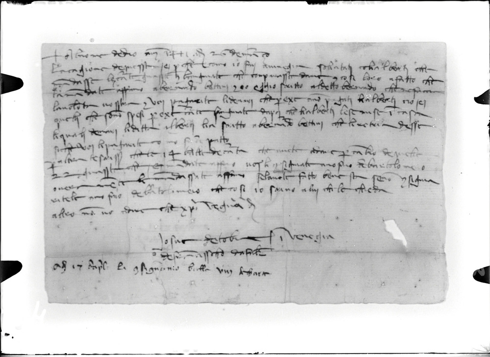Lettera di cartaio fabrianese, 15. sec.
doc_00034_a
Keywords: Lettere cartai fabrianesi