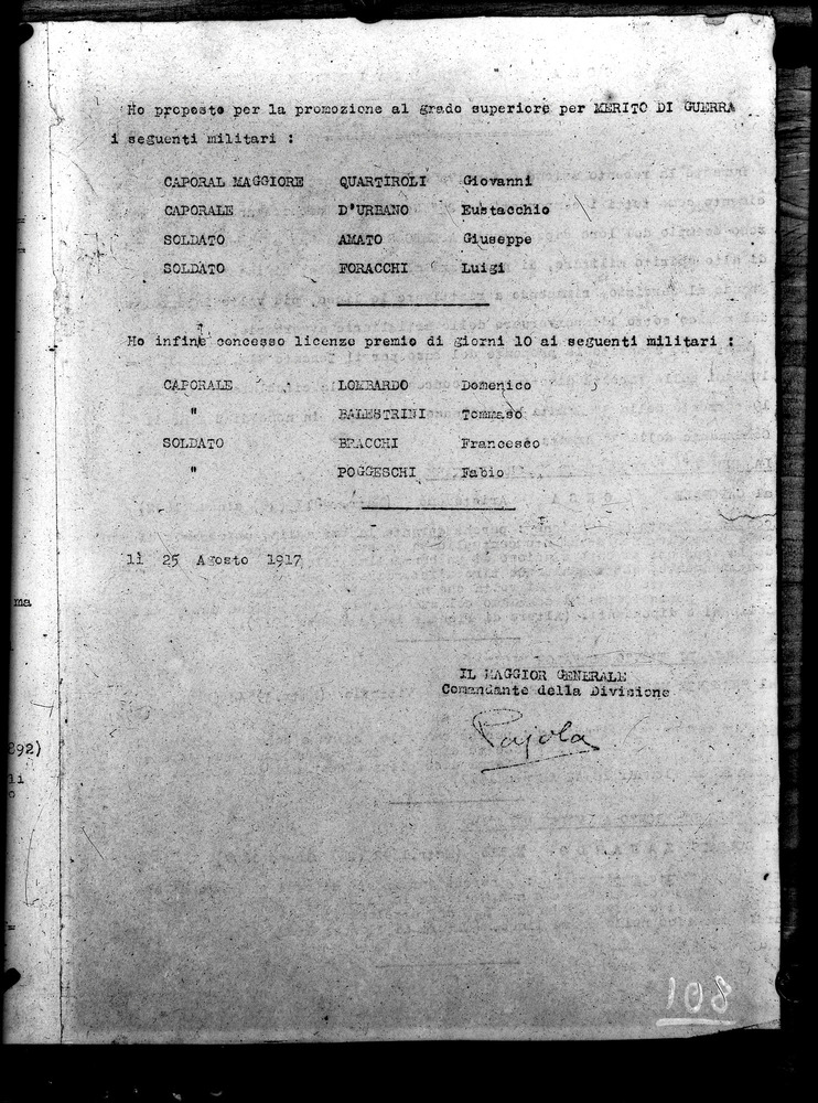 Encomio. Roma, Biblioteca Militare Centrale dello Stato Maggiore dell'Esercito
doc_00801_bb
Keywords: B Stato Maggiore Esercito Encomio, B Stato Maggiore Esercito