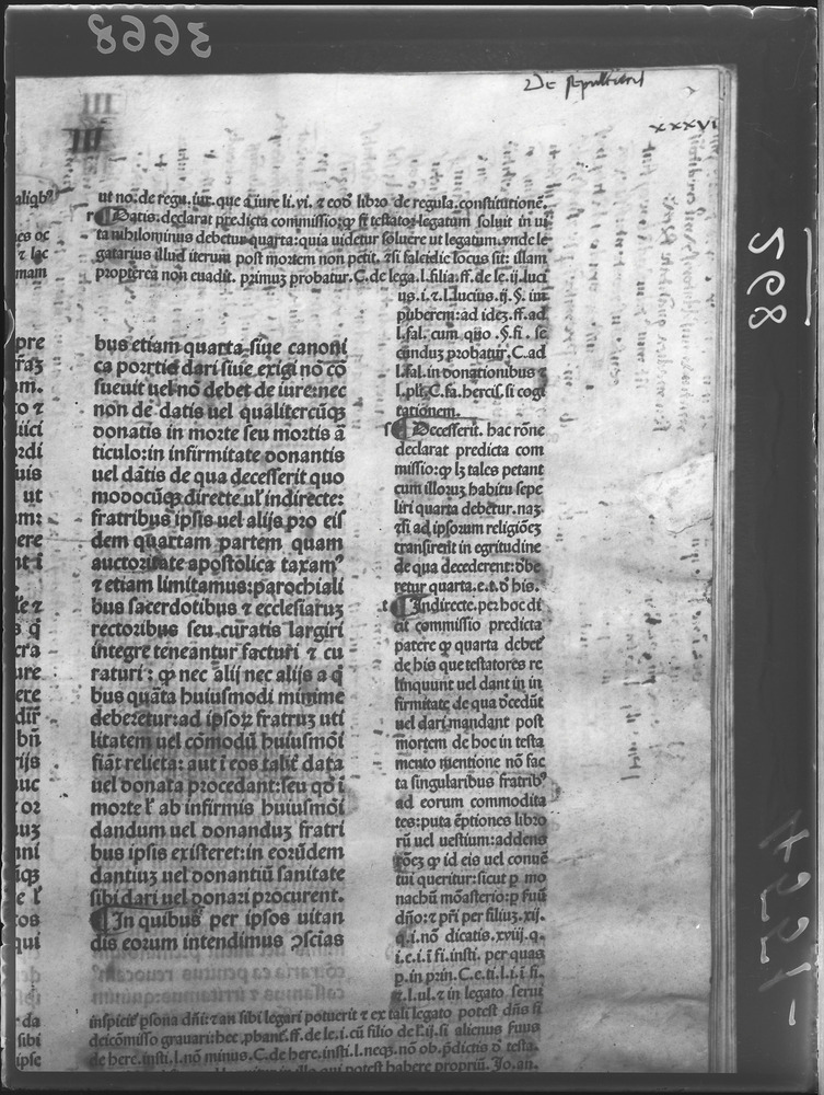 Manoscritto su pergamena “Costituzioni Clementine” con testo palinsesto
doc_00268_36r_a
Keywords: Gruppo 3851, Palinsesti, Incunaboli, Fotografie UV