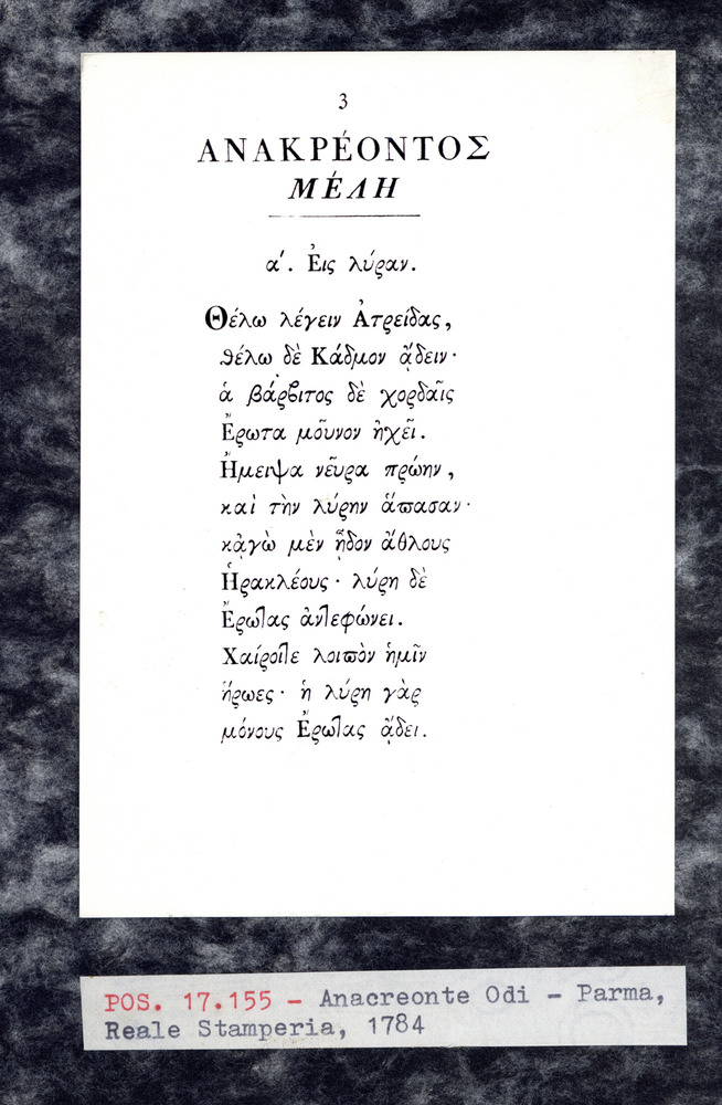 Edizioni del 18. sec., Anacreonte, Odi, 1784
pos_17155

