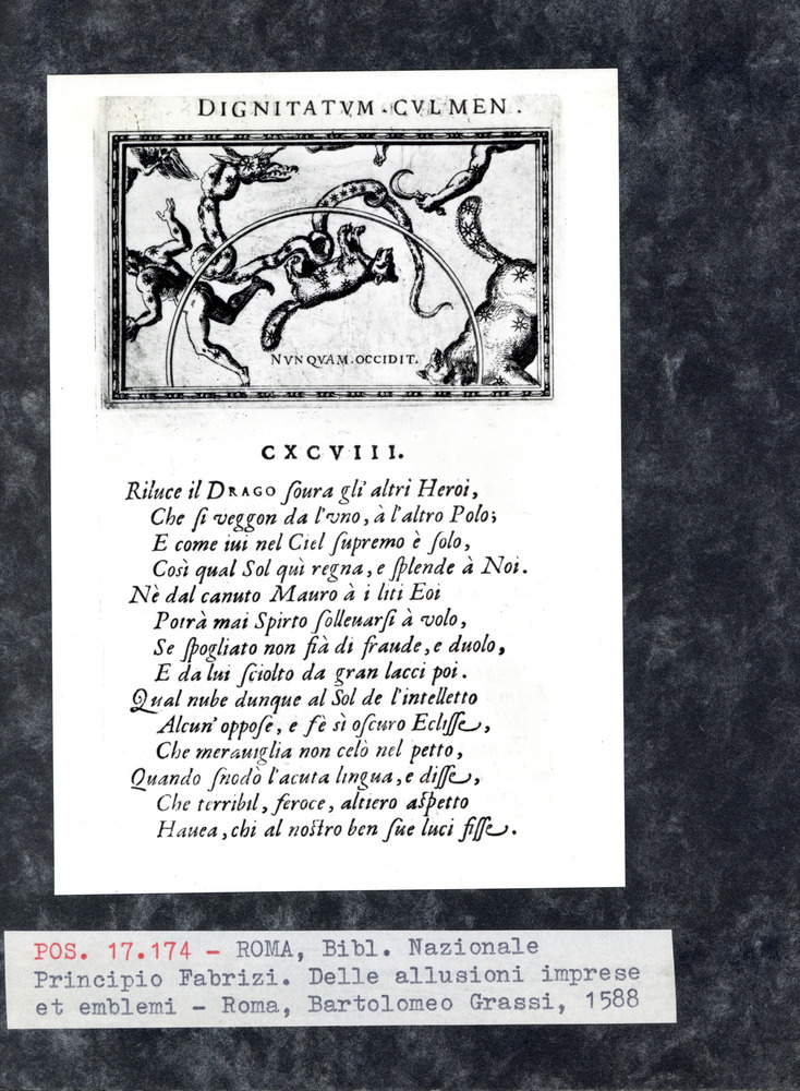 Fabrizi, Delle allusioni, Roma, Bartolomeo Grassi, 1588. Roma, Biblioteca Nazionale Centrale
pos_17174
Keywords: BNCR edizione B. Grassi 1588, BNCR