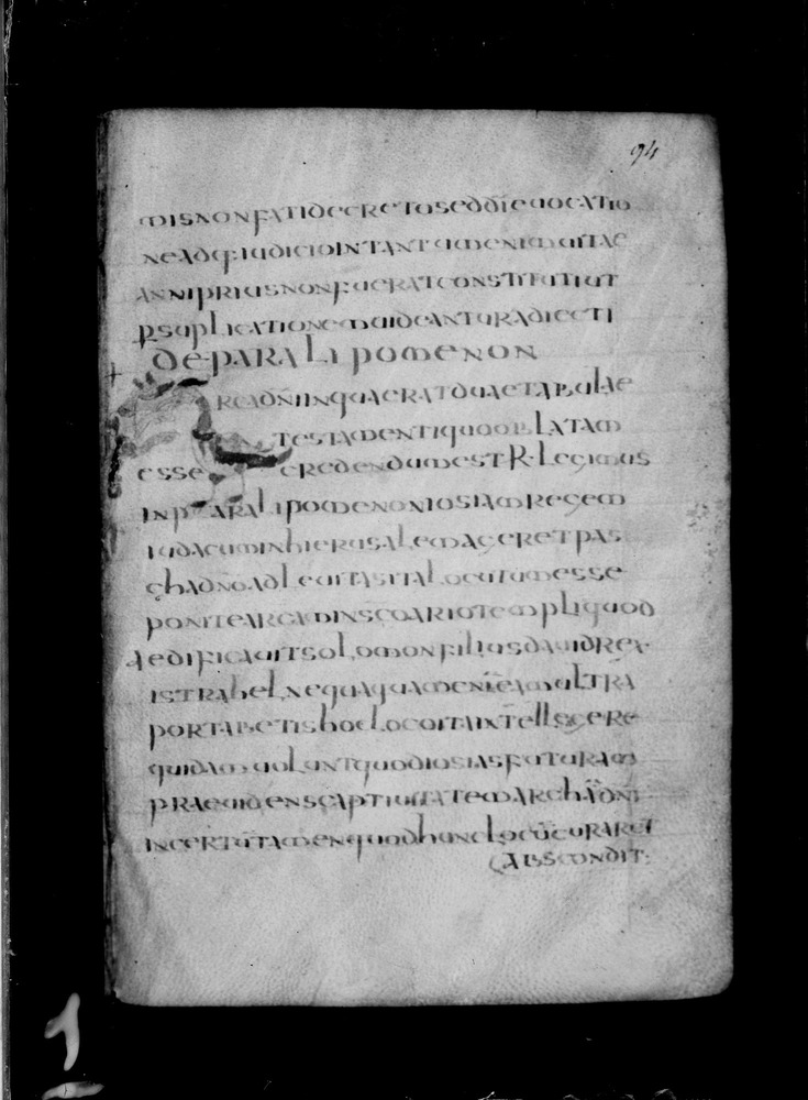 Roma, Biblioteca Nazionale Centrale, Sess. 77
doc_00001_094r
Keywords: BNCR Sess. 77, Palinsesti, Decorazioni zoomorfe, 8. sec., BNCR