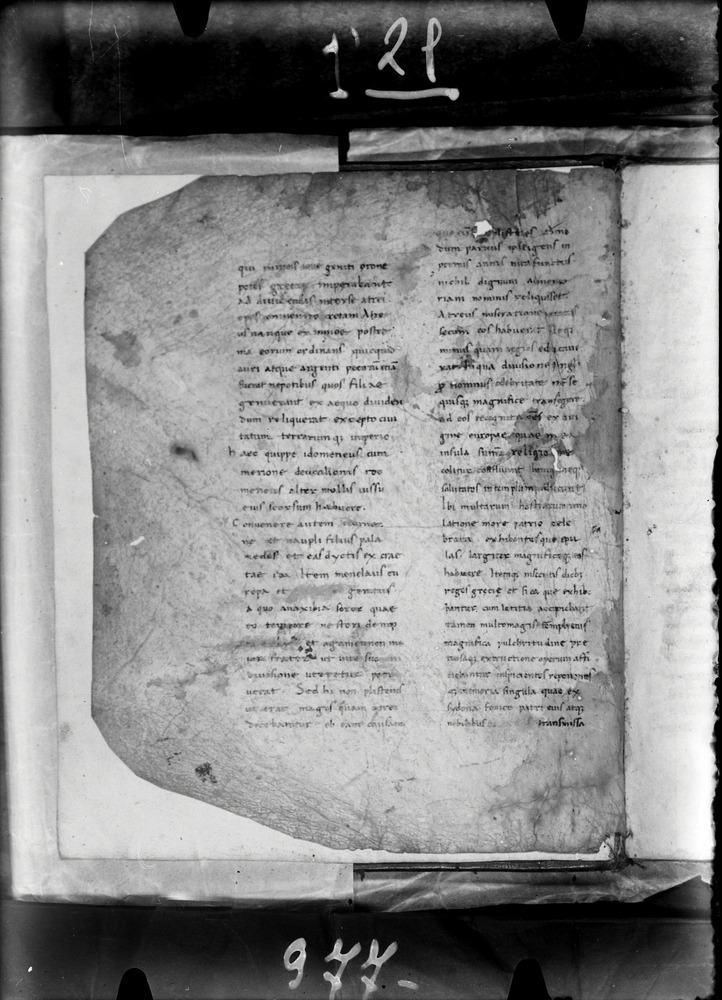 Roma, Biblioteca Nazionale Centrale, Ms. Vitt. Em. 1631 [Codex Aesinas Lat. 8]
doc_00021_01v
Keywords: BNCR Ms. Vitt. Em. 1631, Rest.67/1938, 9. sec., BNCR