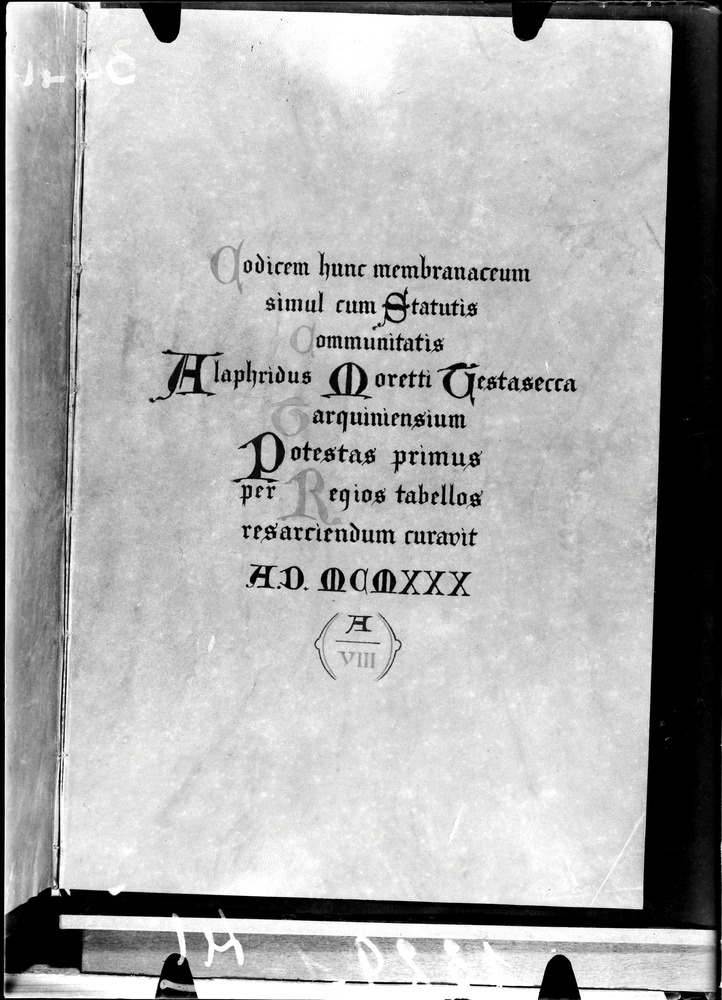 Tarquinia, Archivio Storico Comunale, XIV-A.1
doc_00041_001r
Keywords: ASC Tarquinia XIV-A.1 [Margarita Cornetana], Rest.17/1939, ASC Tarquinia