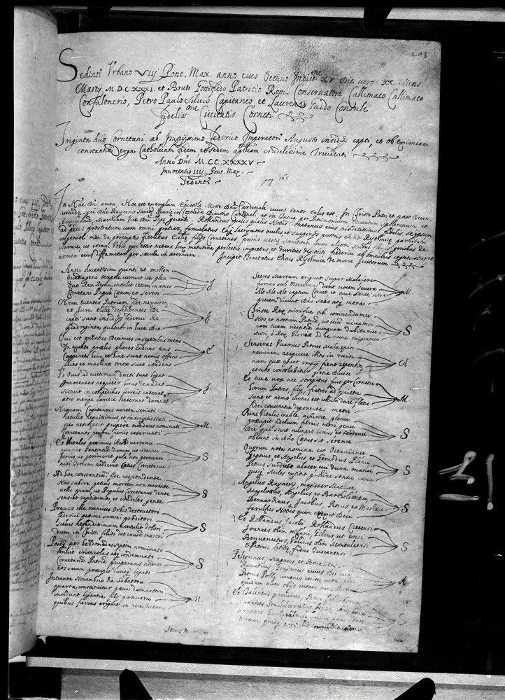 Tarquinia, Archivio Storico Comunale, XIV-A.1
doc_00041_203r
Keywords: ASC Tarquinia XIV-A.1 [Margarita Cornetana], Rest.17/1939, ASC Tarquinia