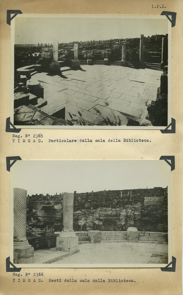 Timgad, Biblioteca, Rovine
n_inv_a_173
Keywords: Architettura romana,n. inv. A 173,n. inv. A 174
