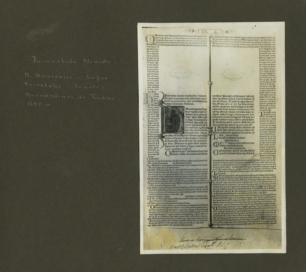 Correggio, Biblioteca comunale Giulio Einaudi, Incunabolo
pos_n_inv_018-41
Keywords: Emilia Romagna
