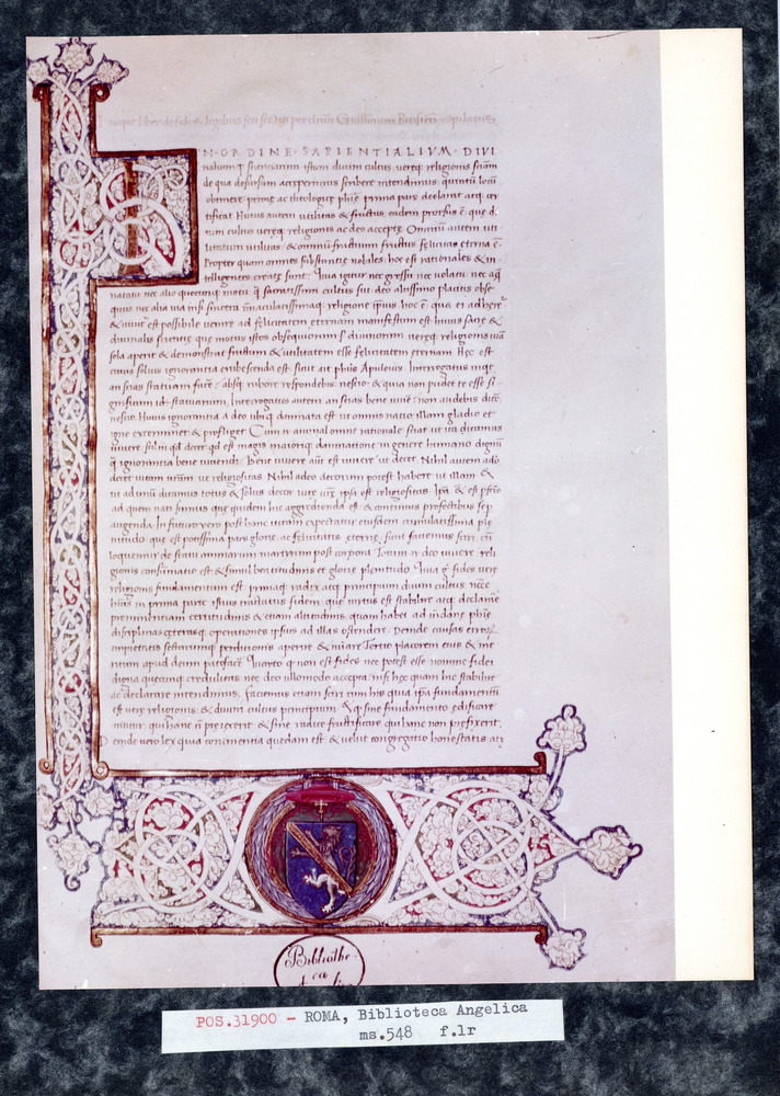 Roma, Biblioteca Angelica, Ms. 548
pos_31900
Keywords: Angelica Ms. 548, Stemmi, Angelica