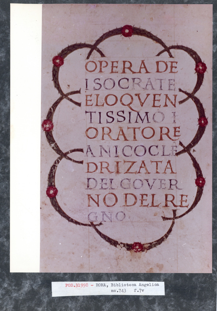 Roma, Biblioteca Angelica, Ms. 743
pos_31998
Keywords: Angelica Ms. 743, Angelica