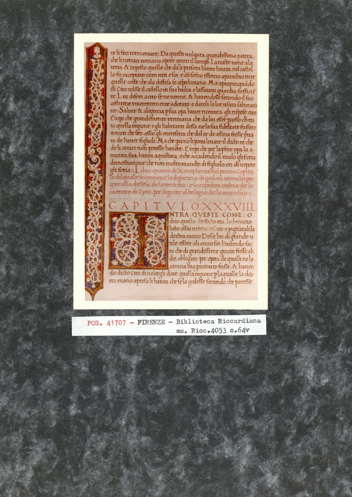 Firenze, Biblioteca Riccardiana, Ms. Ricc. 4053
pos_41707
Keywords: Riccardiana Ms. 4053, Riccardiana